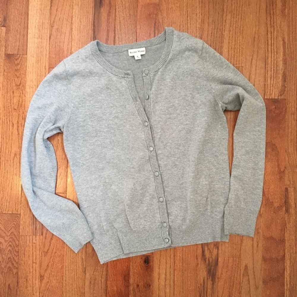 Studio Works Gray Cardigan Sweater